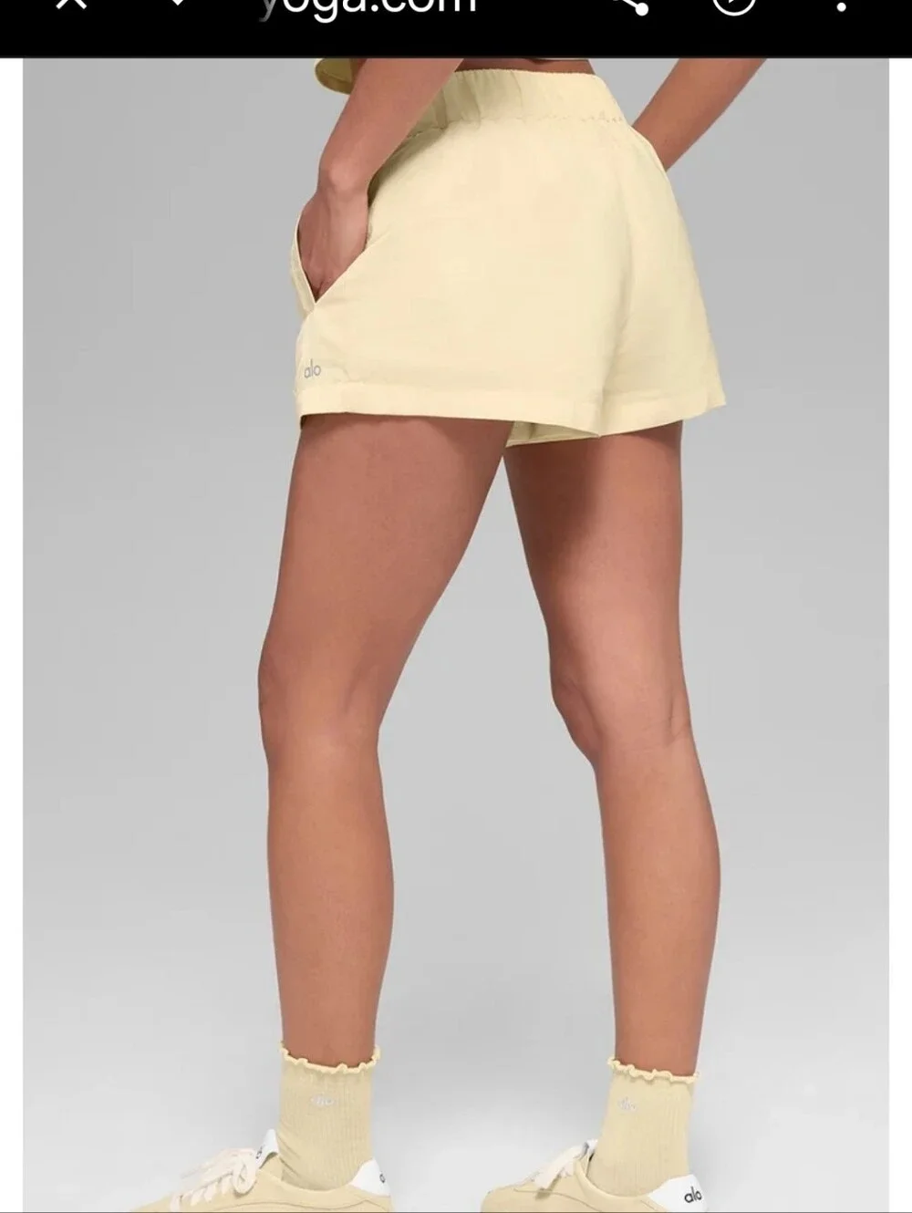 New ALO Yoga High-Waist Socialite Short - Candlelight Yellow L